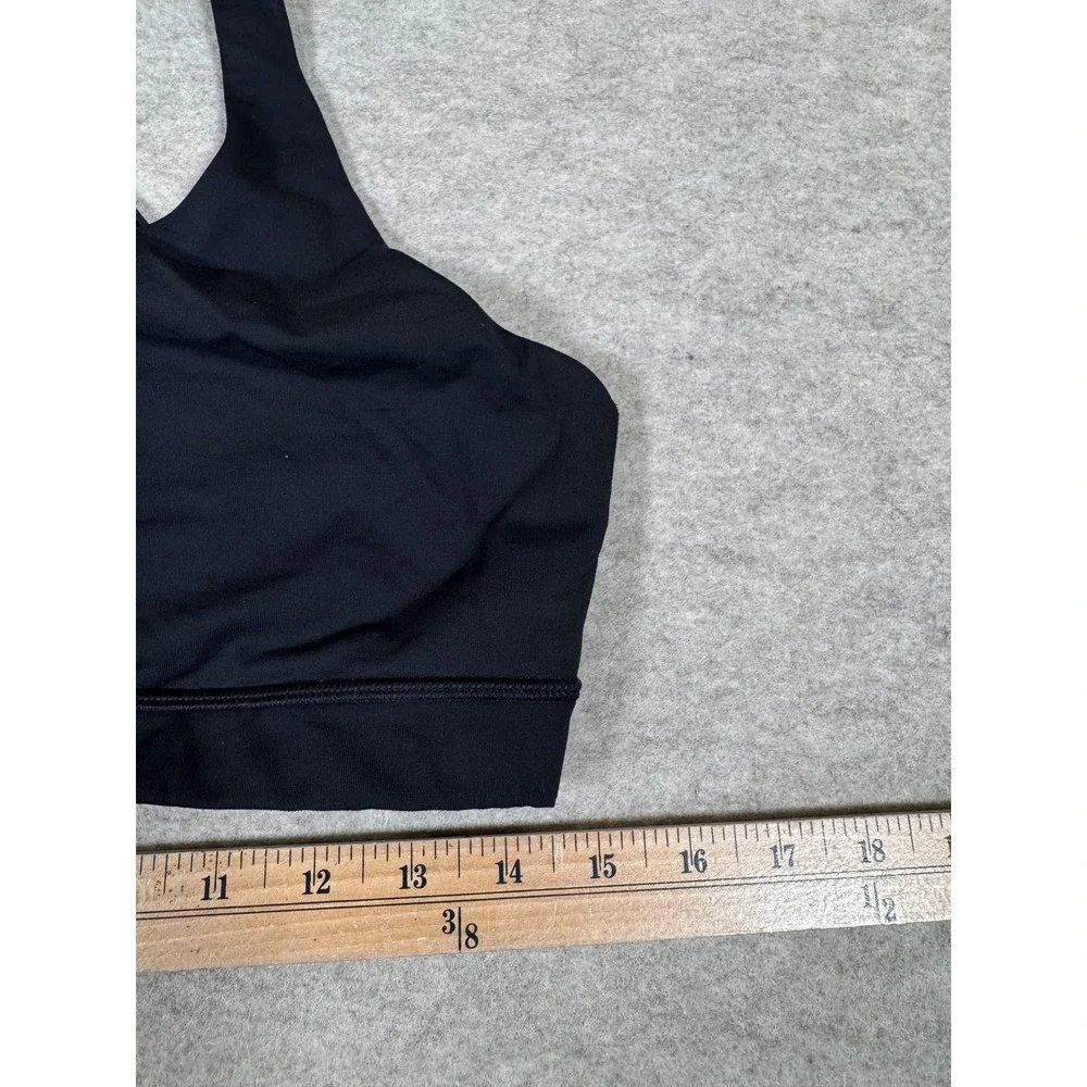 Lululemon Sports Bra Womens 12 Black Strappy Crossback Keyhole Yoga Gym Running